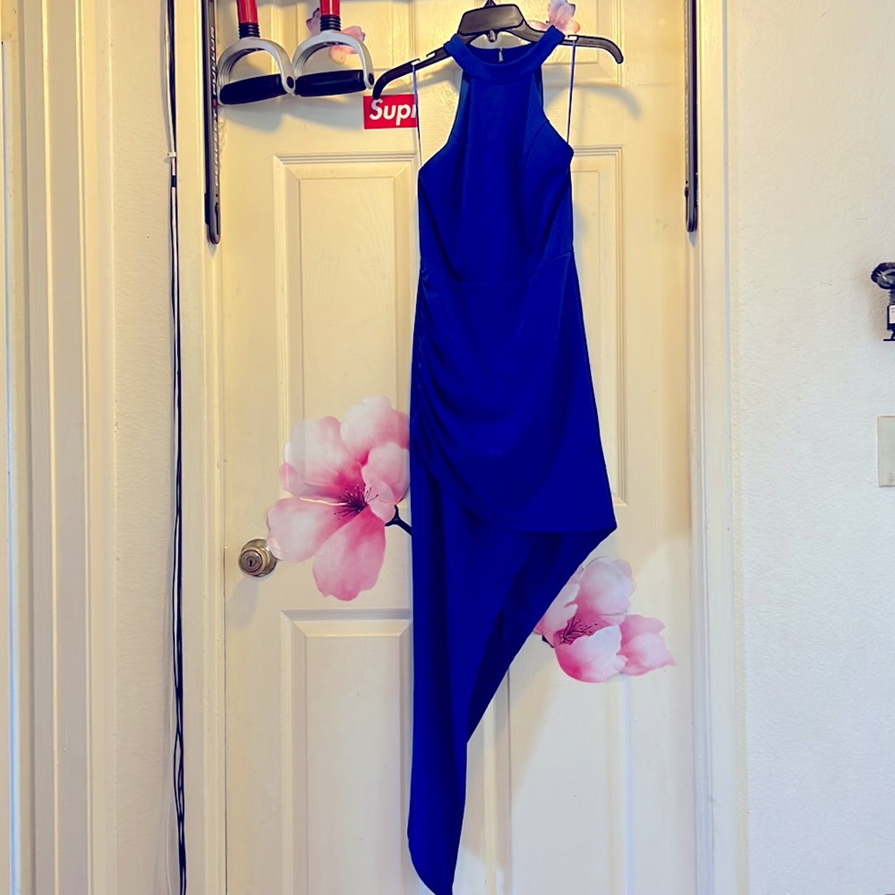 Windsor Royal Blue Halter Asymmetric Dress size S